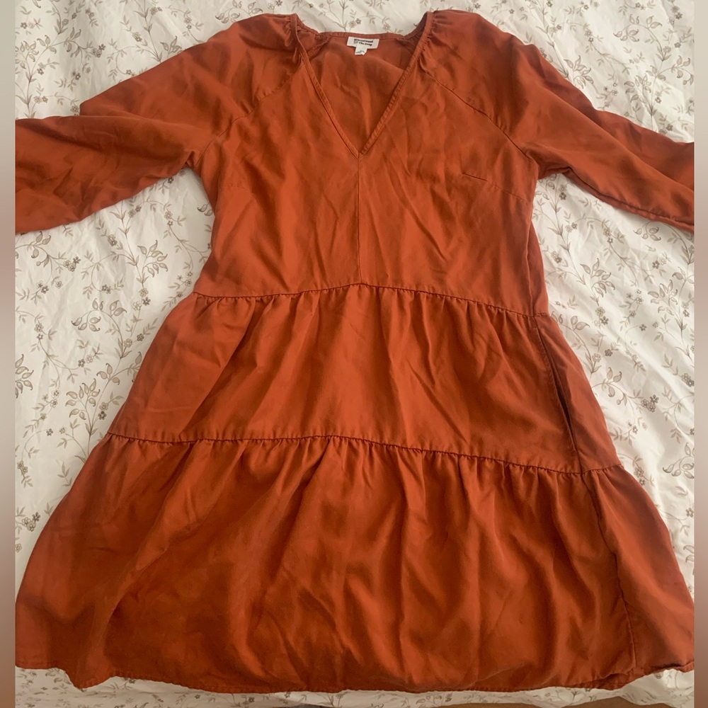 The Drop Orange Long Sleeve Dress